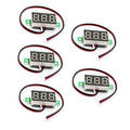 Set of 5 digital DC voltmeter gauge testers with red and black wire leads