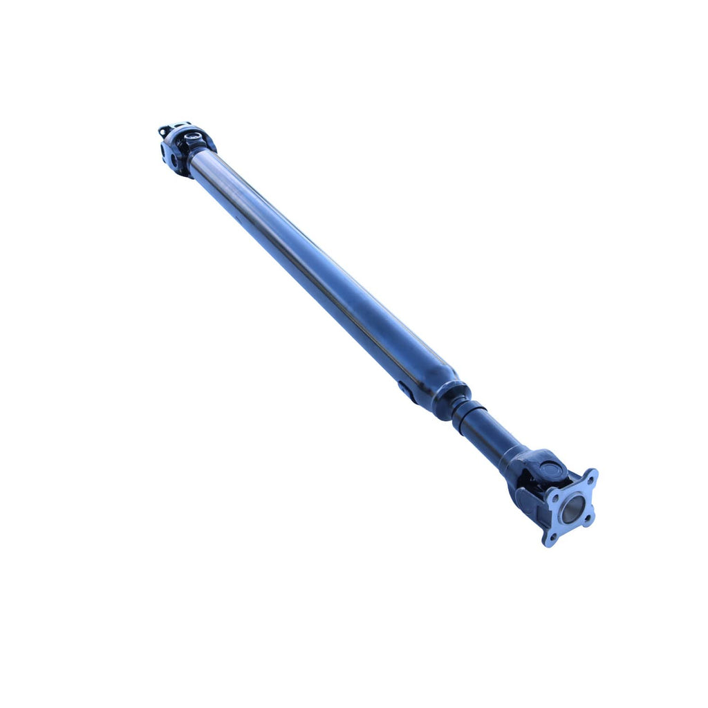 Rear driveshaft prop shaft assembly with U-joint end, blue steel shaft