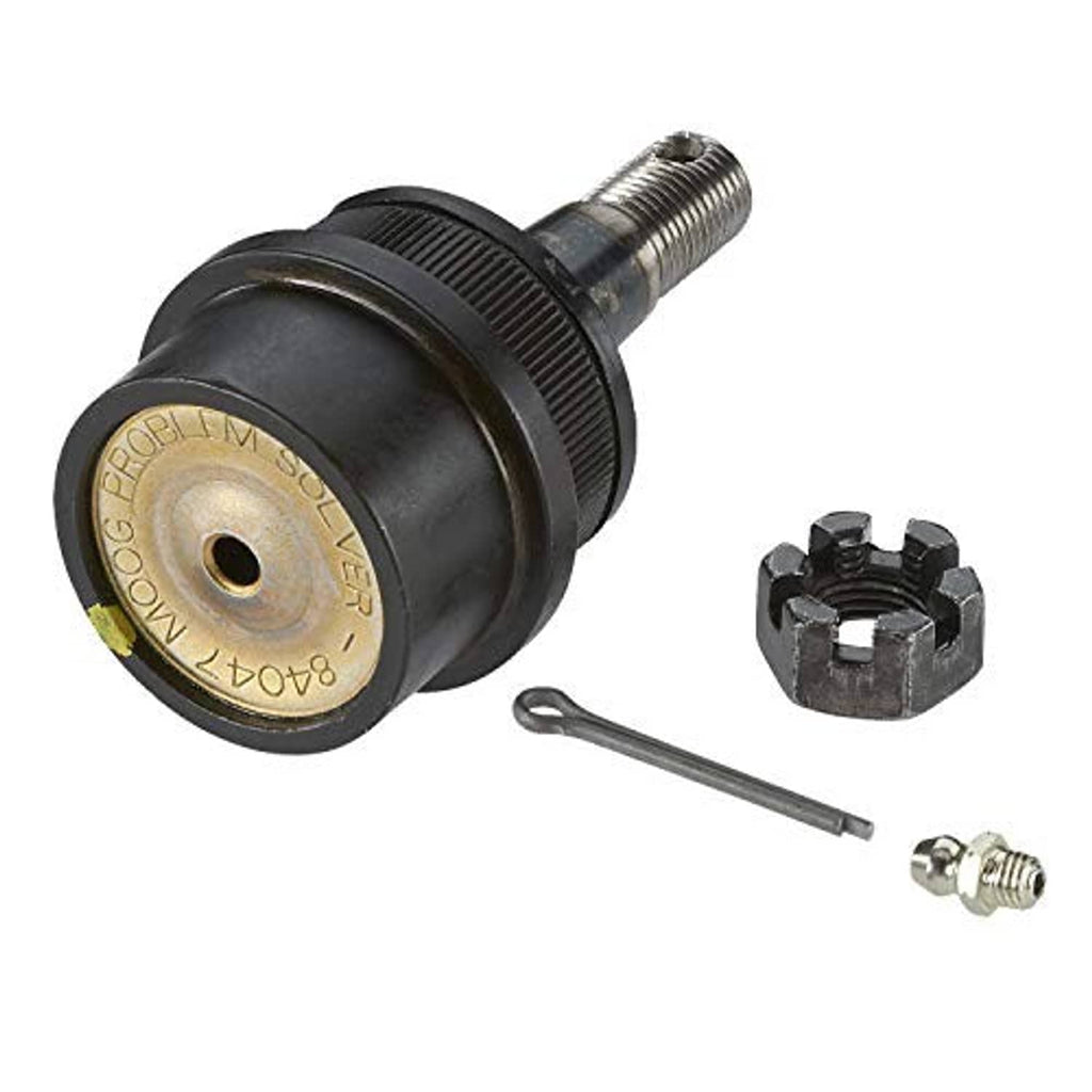 Suspension ball joint with threaded stud, sealed base, and hardware