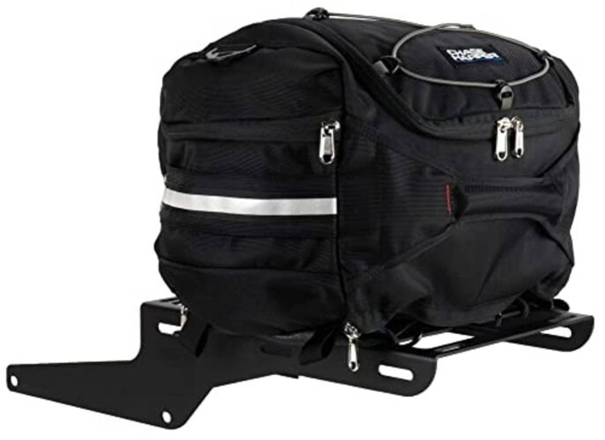 Black tail trunk with mounting plate base and side zippered pockets