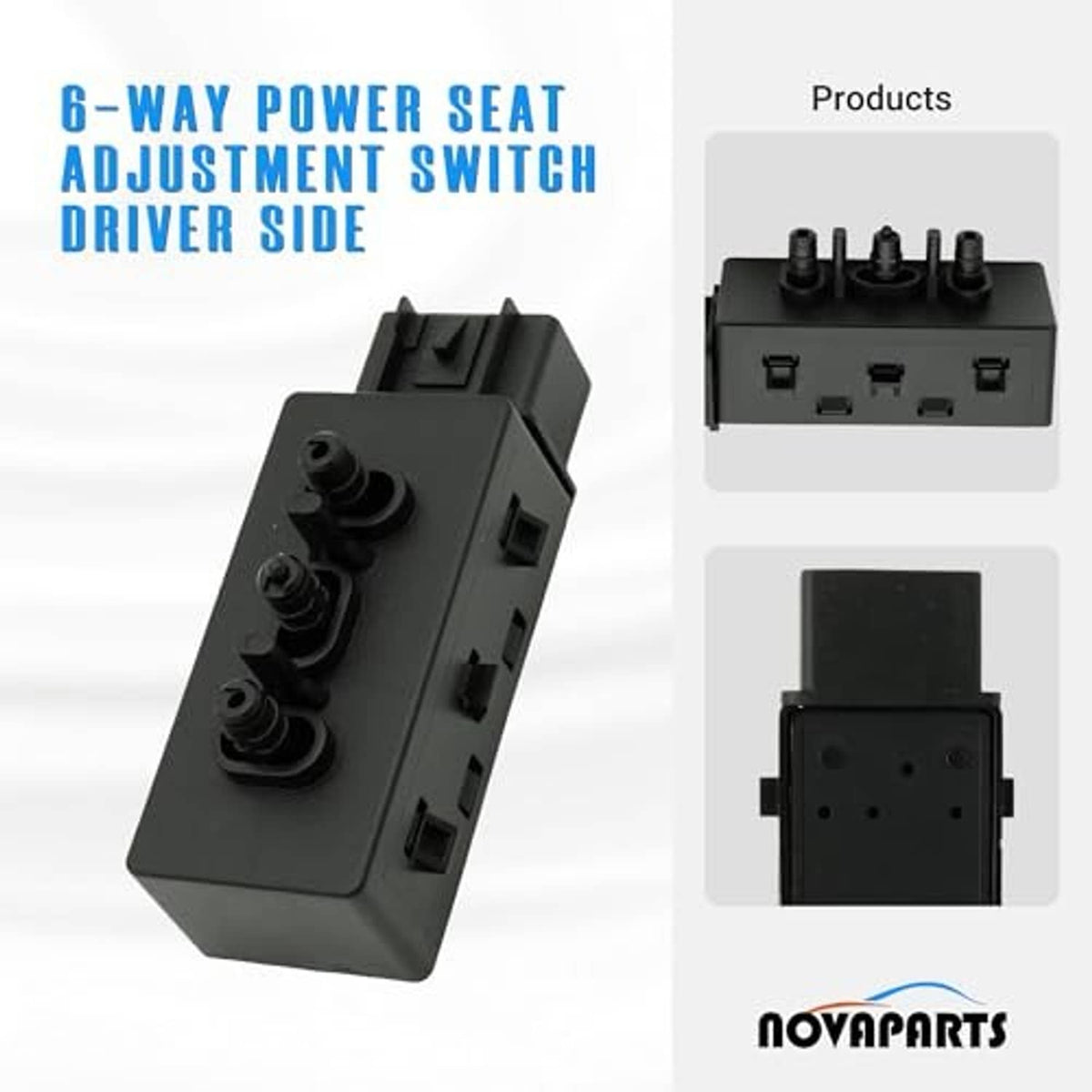 6-way power seat adjustment switch driver-side control module with wiring ports