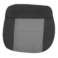 Dark gray driver-side seat cover with light gray mesh insert and stitched seams
