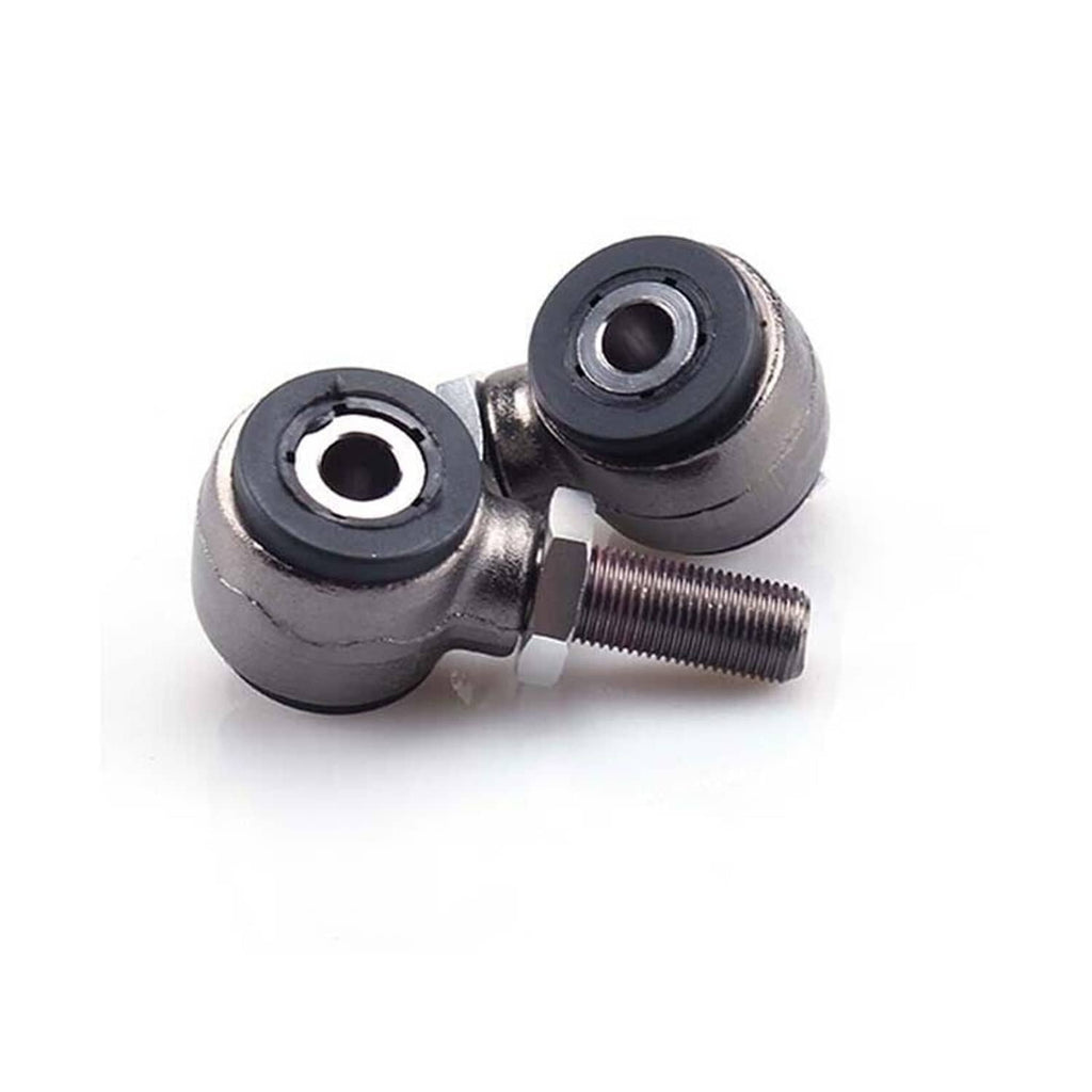 Pair of black spherical ball-joint style ends with mounting threads