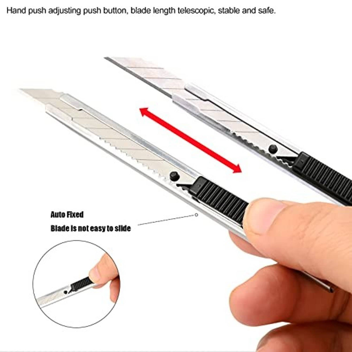 Telescopic trimming blade tool for cutting window tint film to size