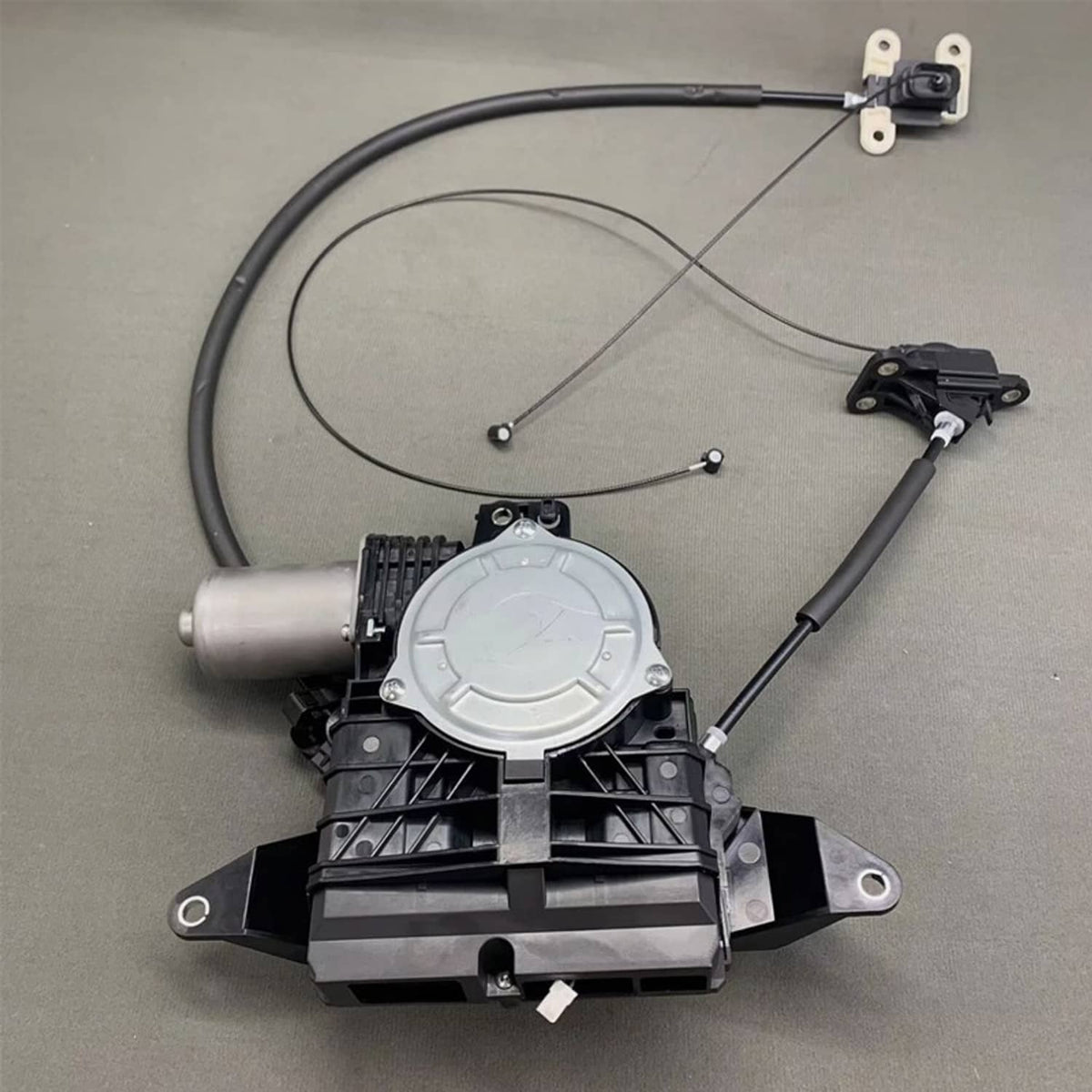 Right-side power sliding door motor assembly with connected cable harness
