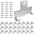 Silver recessed light retrofit C clips with screws, 24-piece set