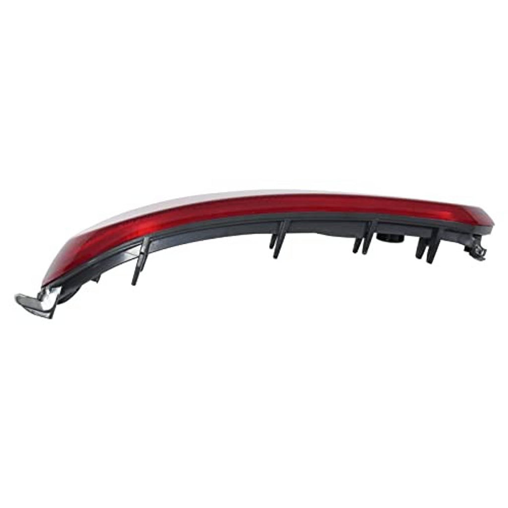 Red rear bumper reflector bar with black mounting clips and clear corner lens
