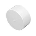 White 6-inch PVC S&D solvent-weld end cap, round fitting