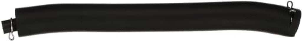 Emission control hose with protective sleeve, black hose section and clamp hardware