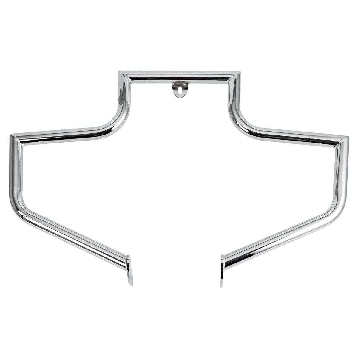 Chrome highway engine guard crash bar, front protective frame with top center tab