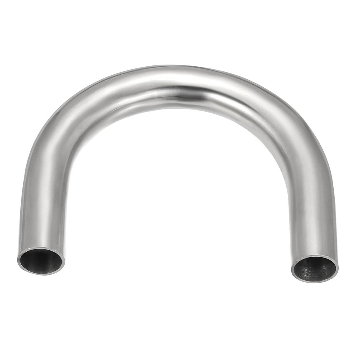 Polished stainless steel 180-degree sanitary U-pipe with two open ends