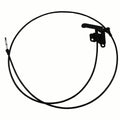 Black hood release cable with latch handle and mounting bracket
