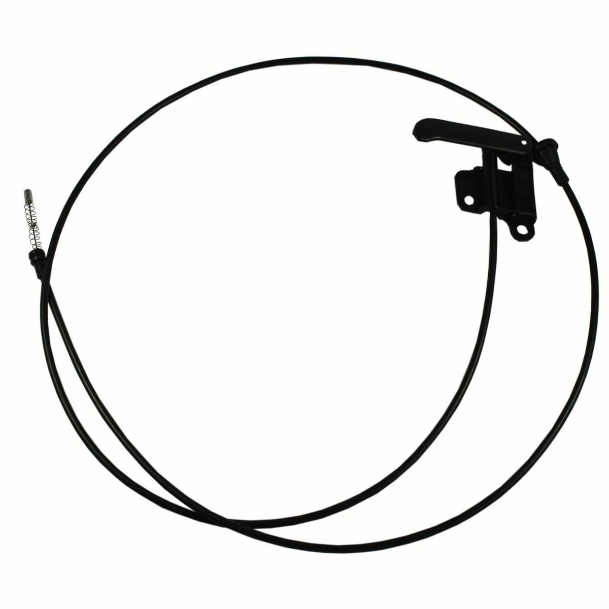 Black hood release cable with latch handle and mounting bracket
