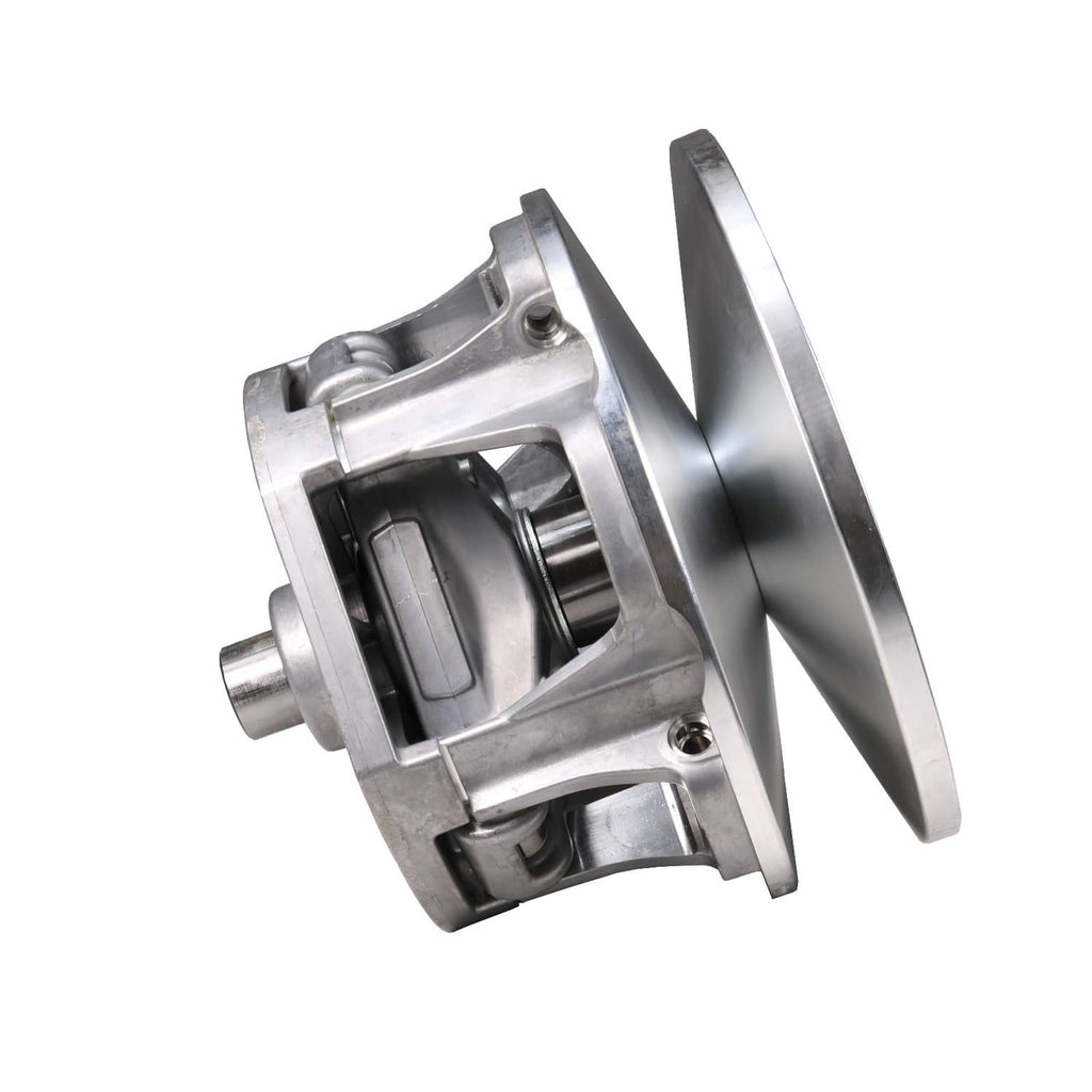 Primary drive clutch side view showing aluminum frame and black inner parts