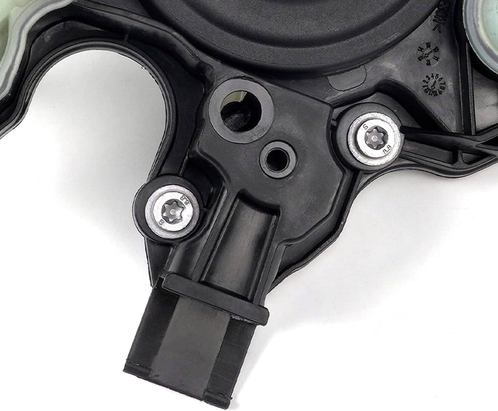 PCV valve oil separator showing black housing with two metal mounting bolts