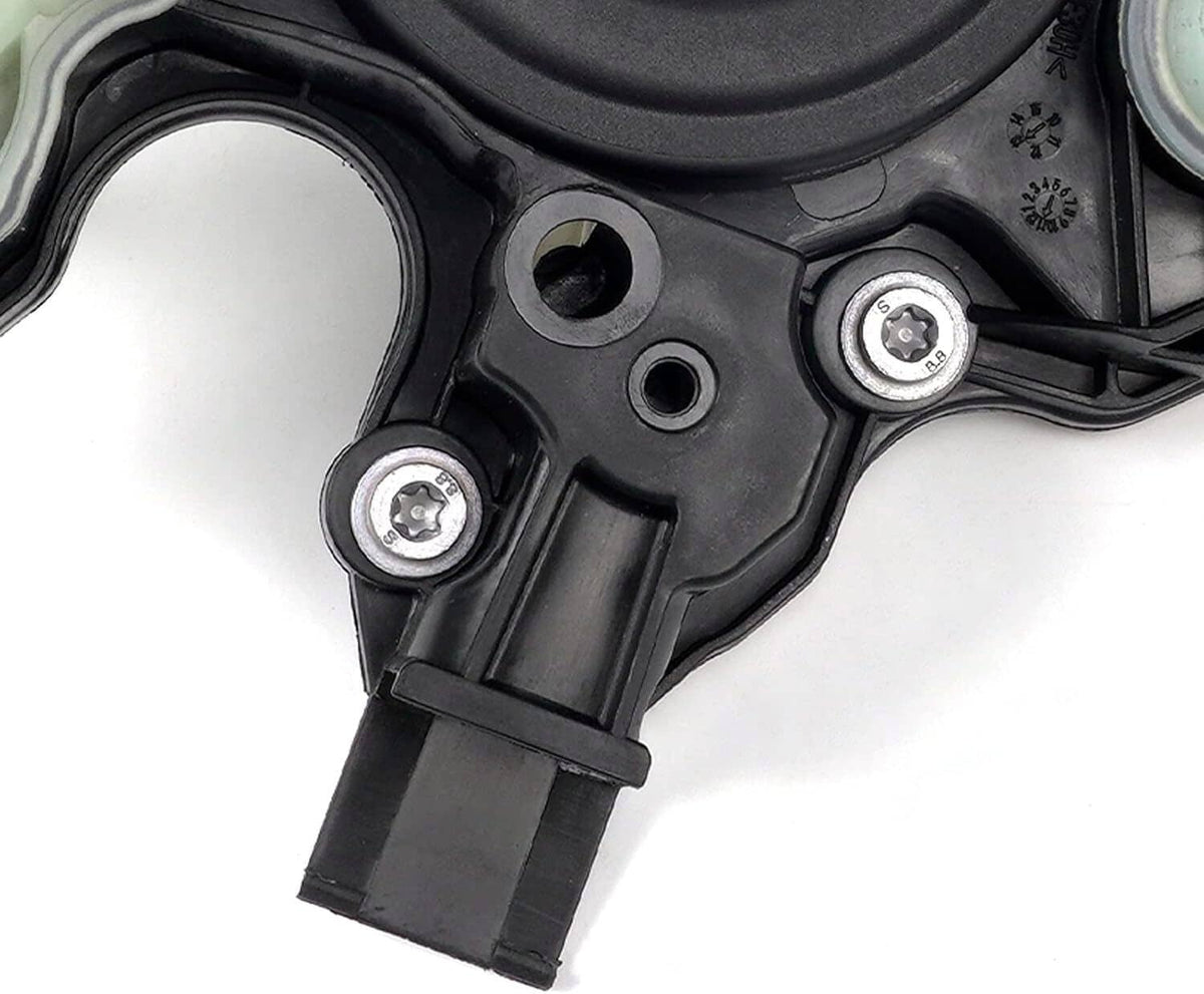 PCV valve oil separator showing black housing with two metal mounting bolts