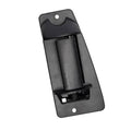 Textured black exterior door handle, rear left driver side, with mounting holes