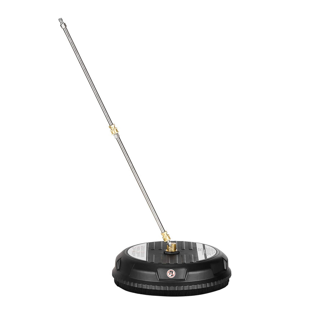 Round surface cleaner head with extended wand for driveway washing