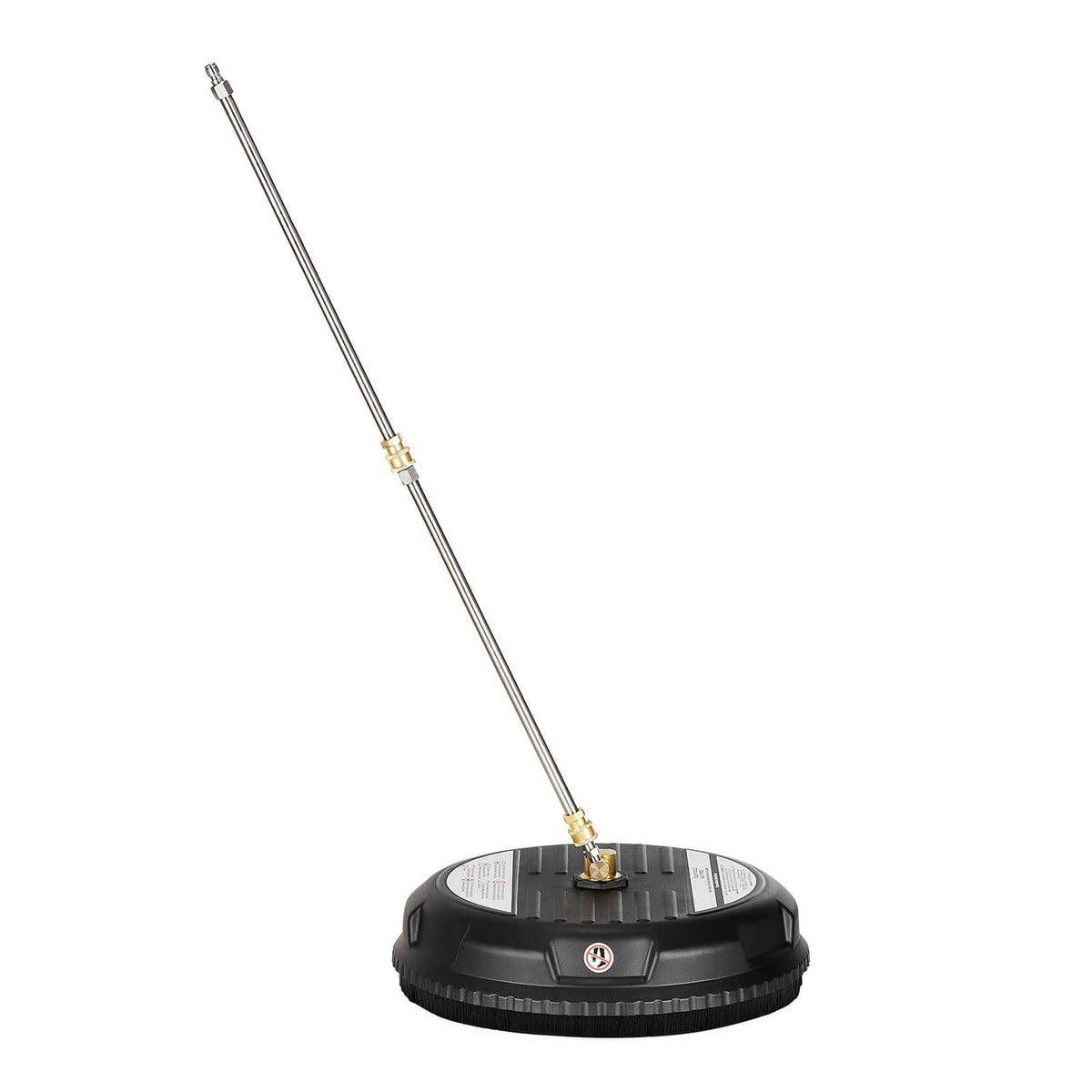 Round surface cleaner head with extended wand for driveway washing