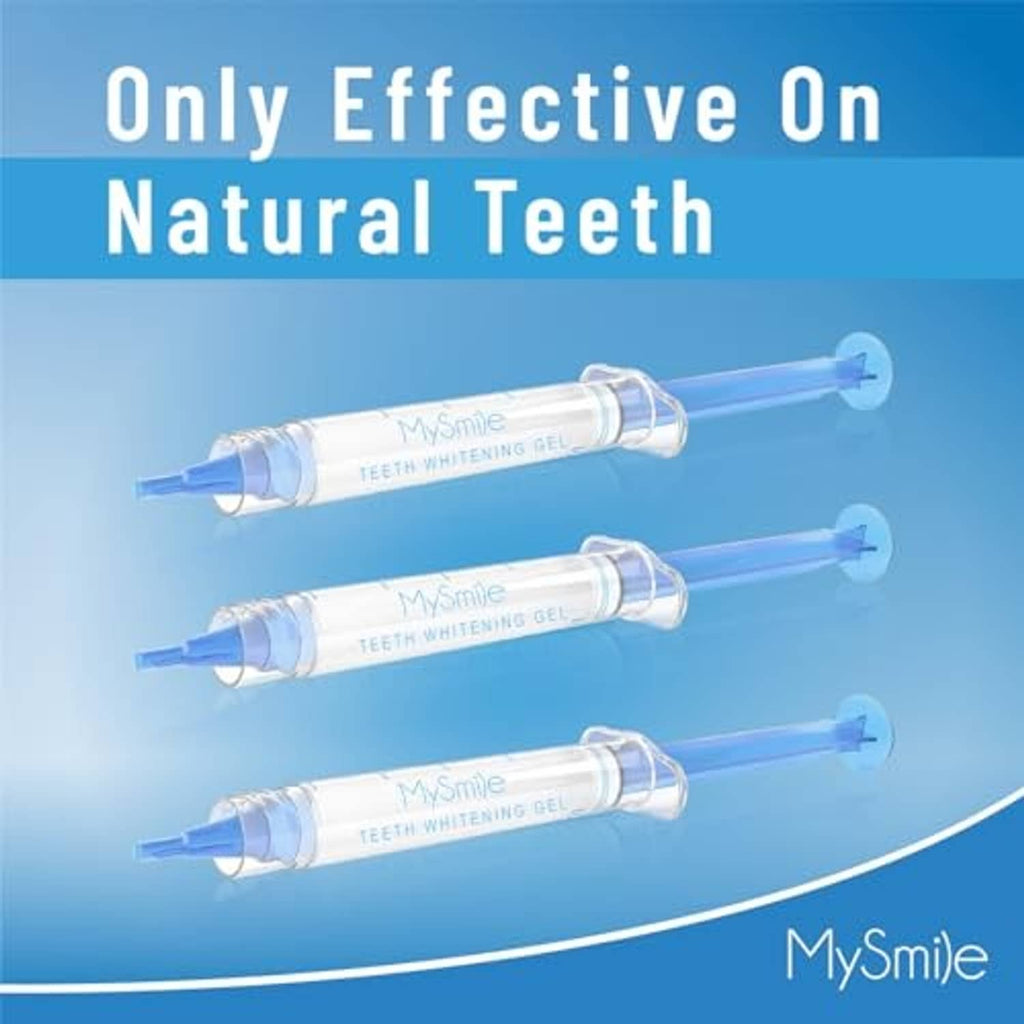 Teeth whitening gel set of three syringes with clear nozzle tips