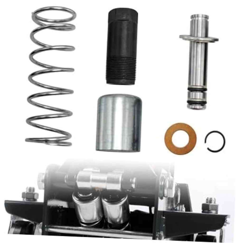 Hydraulic floor jack pump plunger kit with spring, cylinder, plunger, and seals