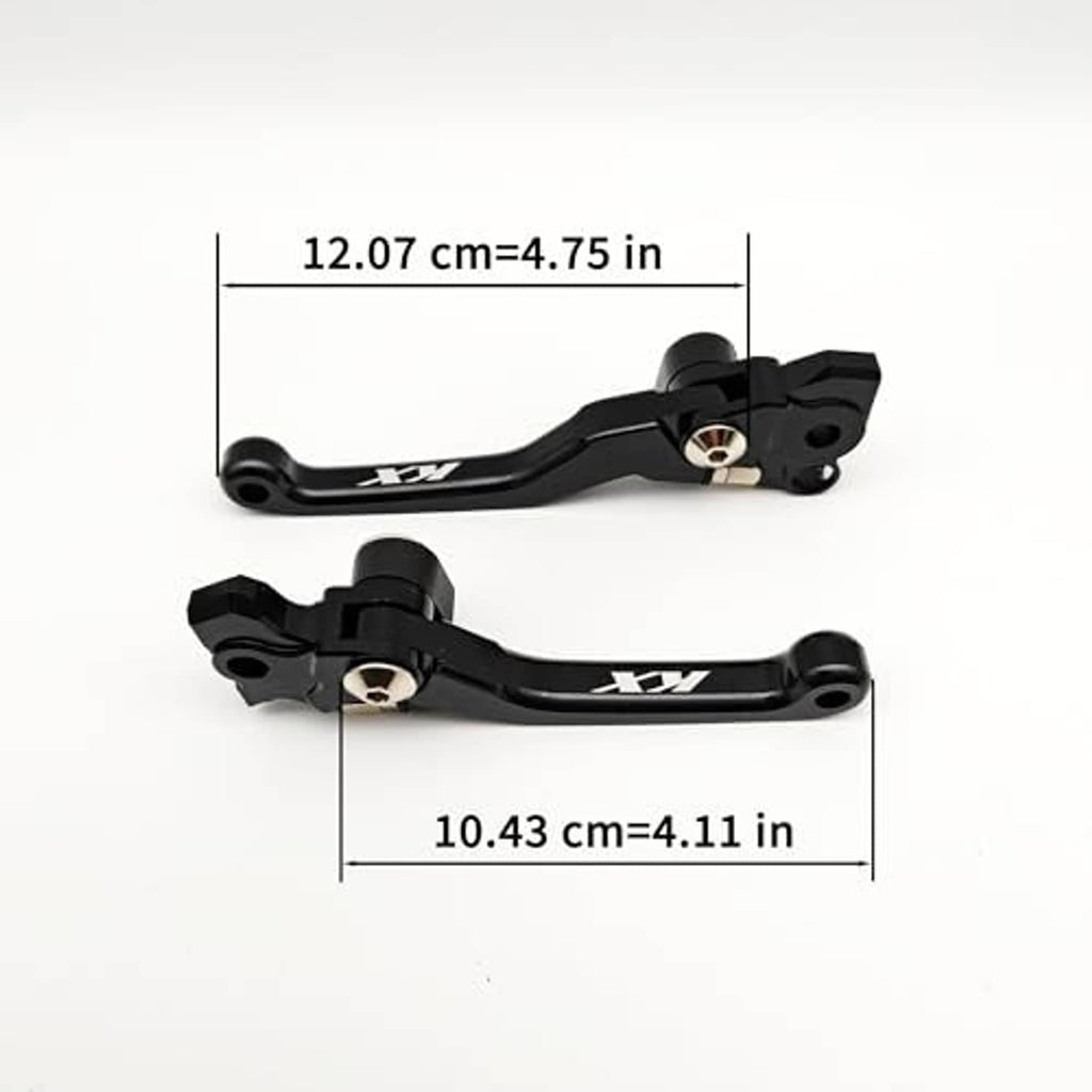 Black CNC brake and clutch levers with silver pivot hardware