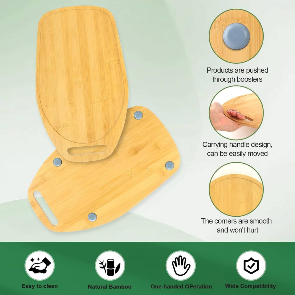 Natural bamboo mixer board with built-in handle cutout, smooth edges and corner curves
