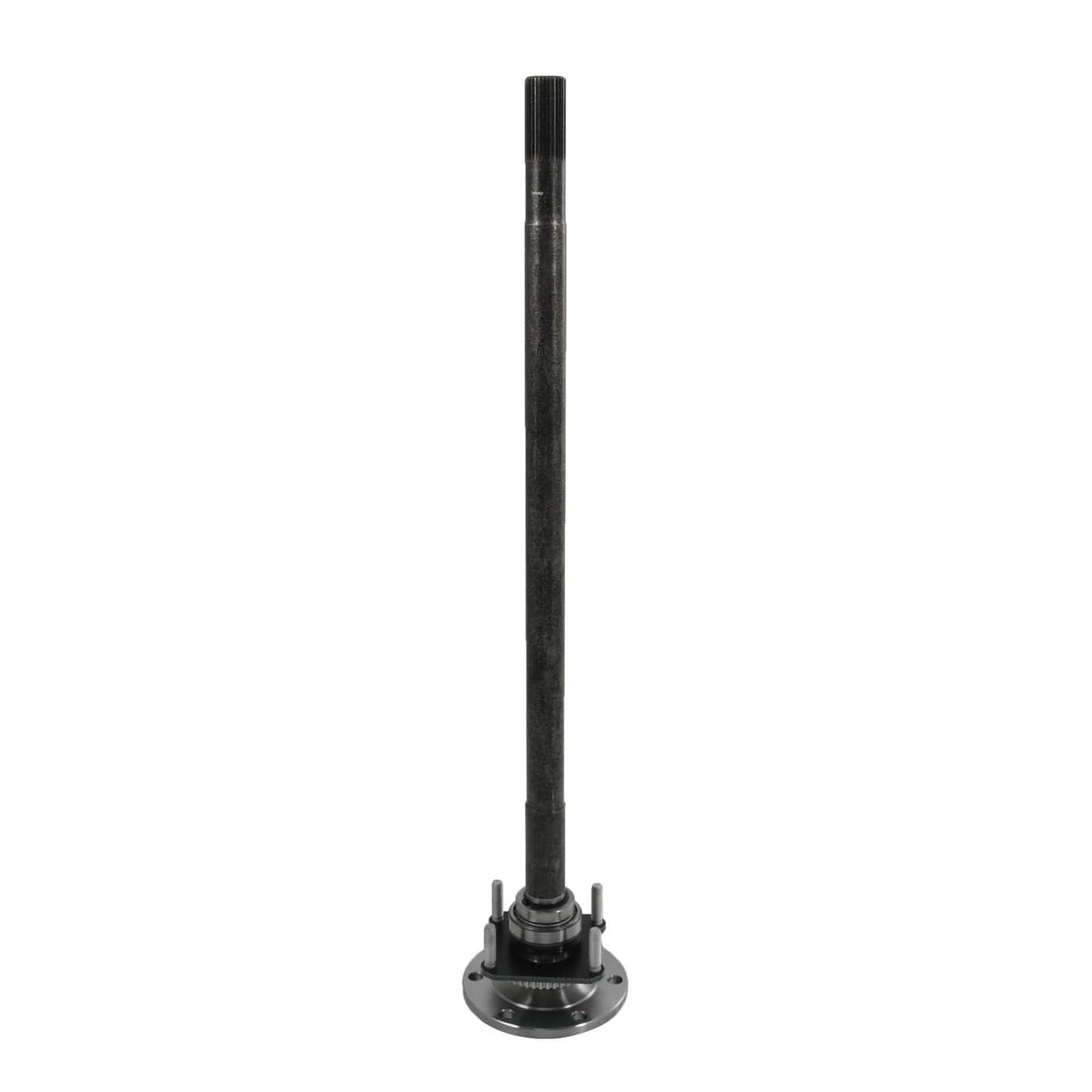 Rear axle shaft with hub flange and bearing end