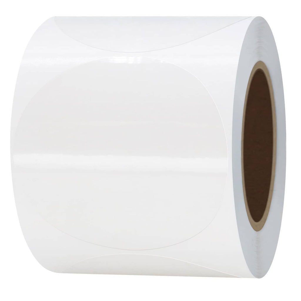Clear round seal stickers roll, 2-inch diameter, transparent label sheets