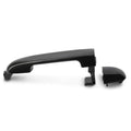Black exterior door handle with mounting bracket and cover, passenger side