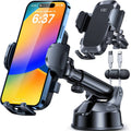 Black YRU car phone holder mount with textured grip and adjustable clamp arms