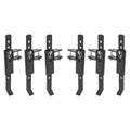 Powder-coated steel chisel plow implement set of multiple black plow legs with mounts