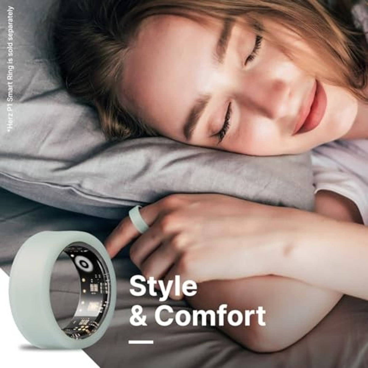 Light mint silicone ring protector cover resting on a bedside surface