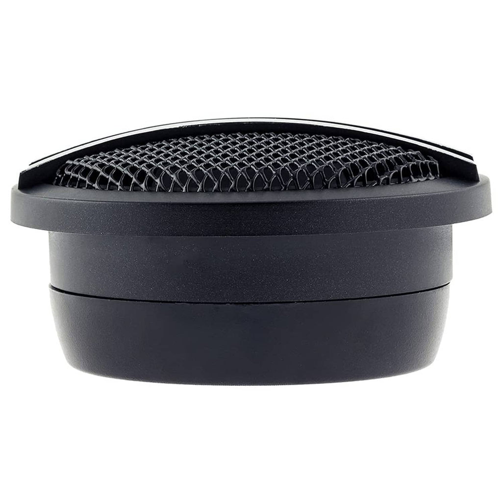 DS18 tweeter side view with black housing and black mesh grille