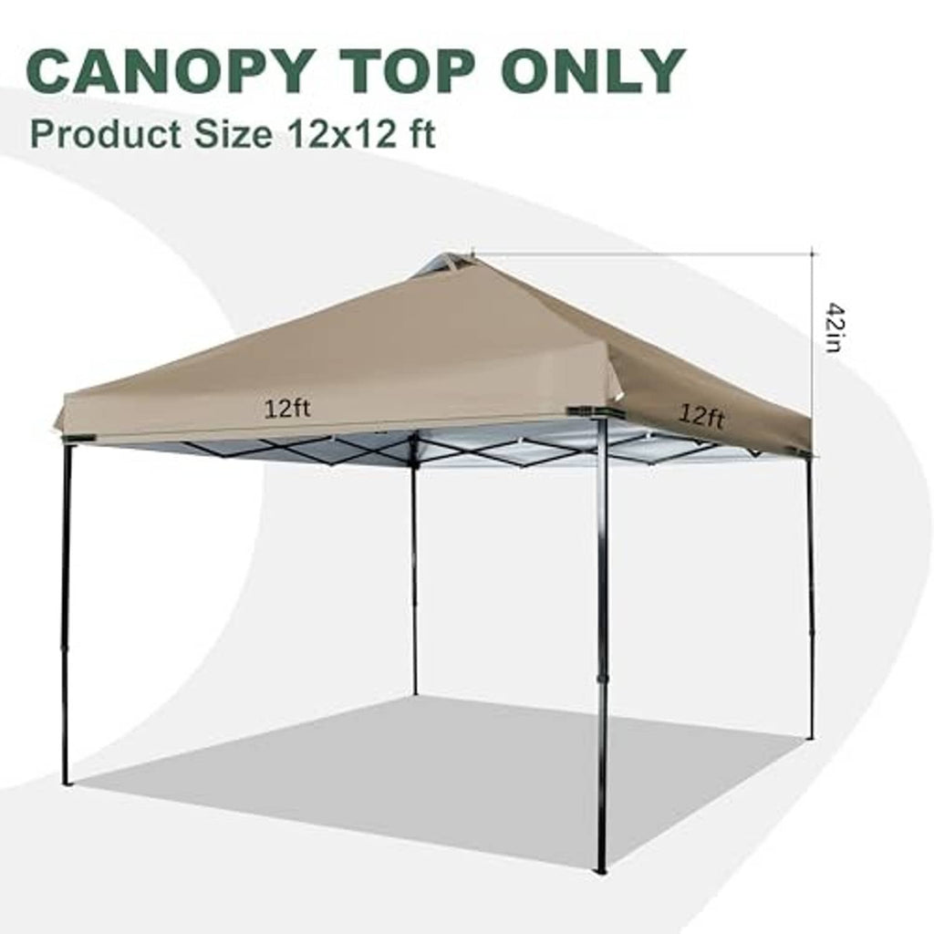 Khaki canopy top only replacement for 12x12 ft coverage with black legs