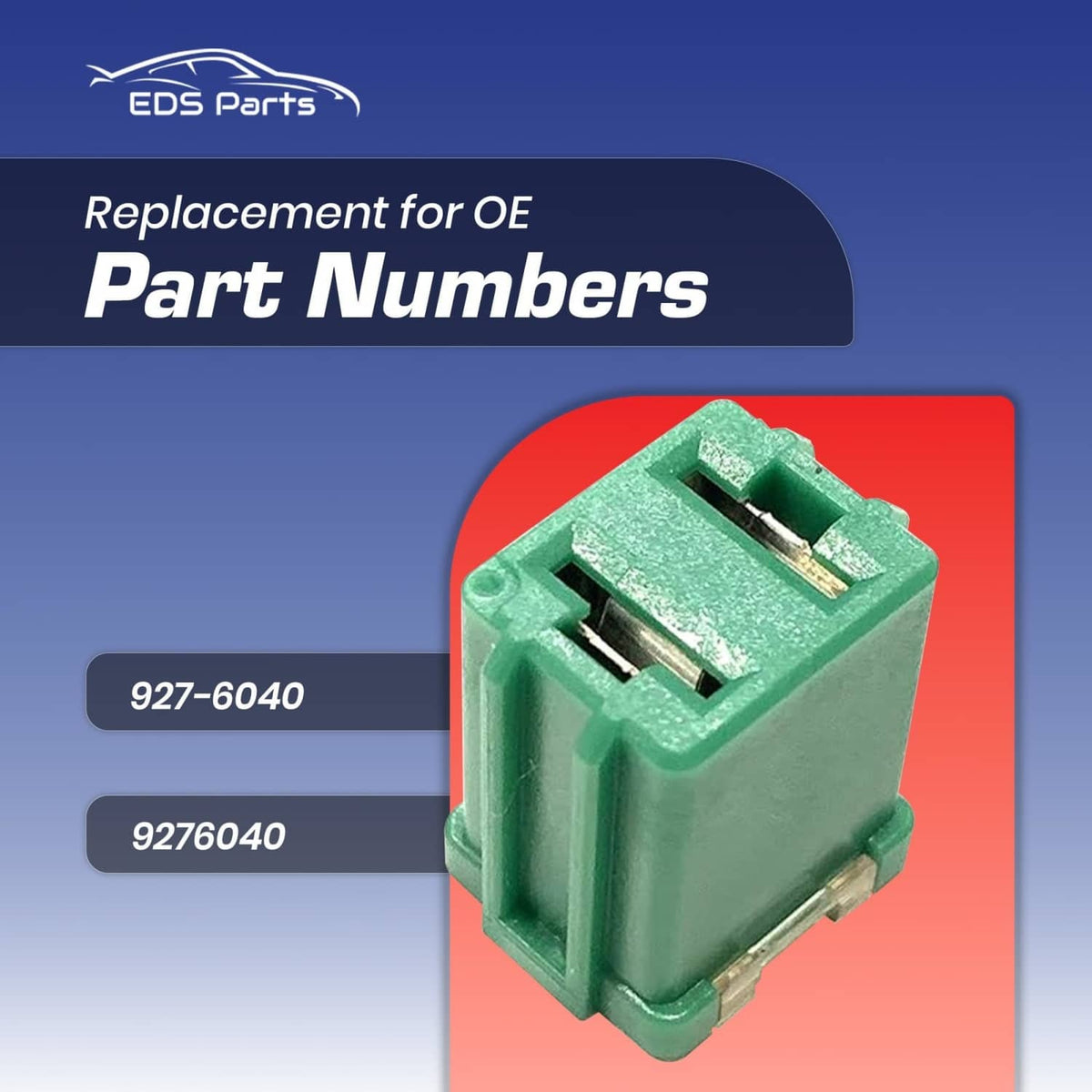 Green mini J-case fuse plug-in style with two blade terminals