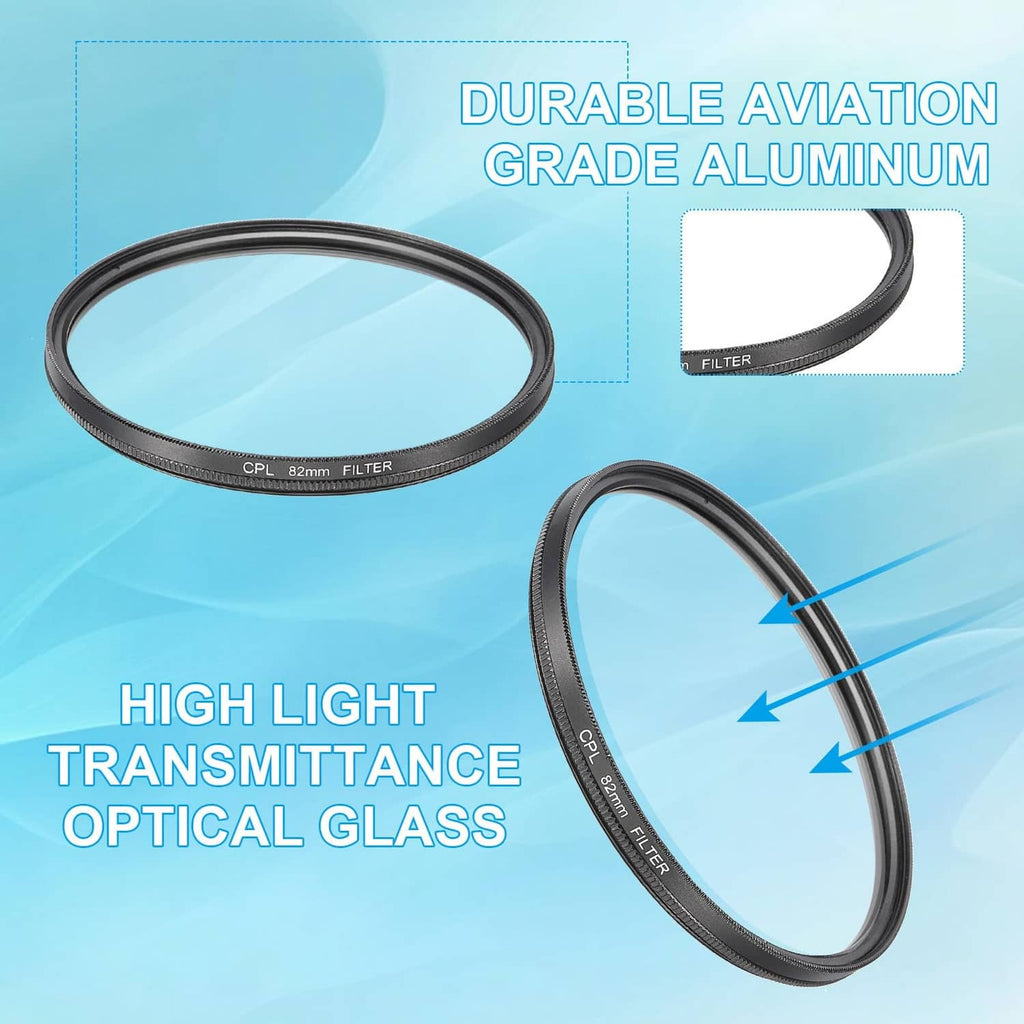 Circular CPL camera polarizer filter ring with reflective lens surface