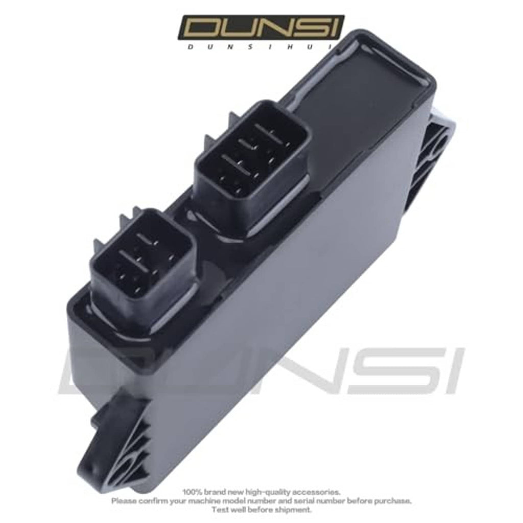 CDI ignition control module, angled view, with two black multi-pin connector blocks