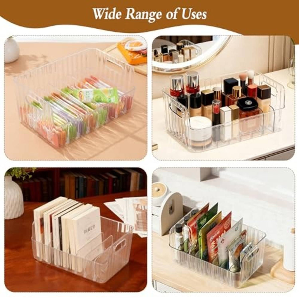 Clear acrylic organizer rack for CDs and other items, 3-pack multiuse storage