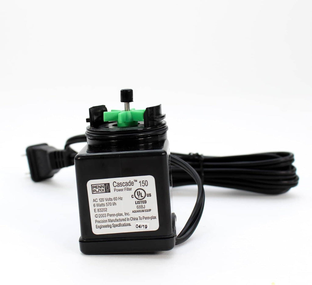 Black filter module with power cord and label, green top cap