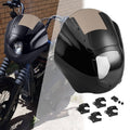 Quarter head fairing windshield, black with tinted panel; includes mounting brackets and hardware