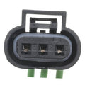 Engine crankshaft position sensor wiring connector with 4-pin black plug and green leads