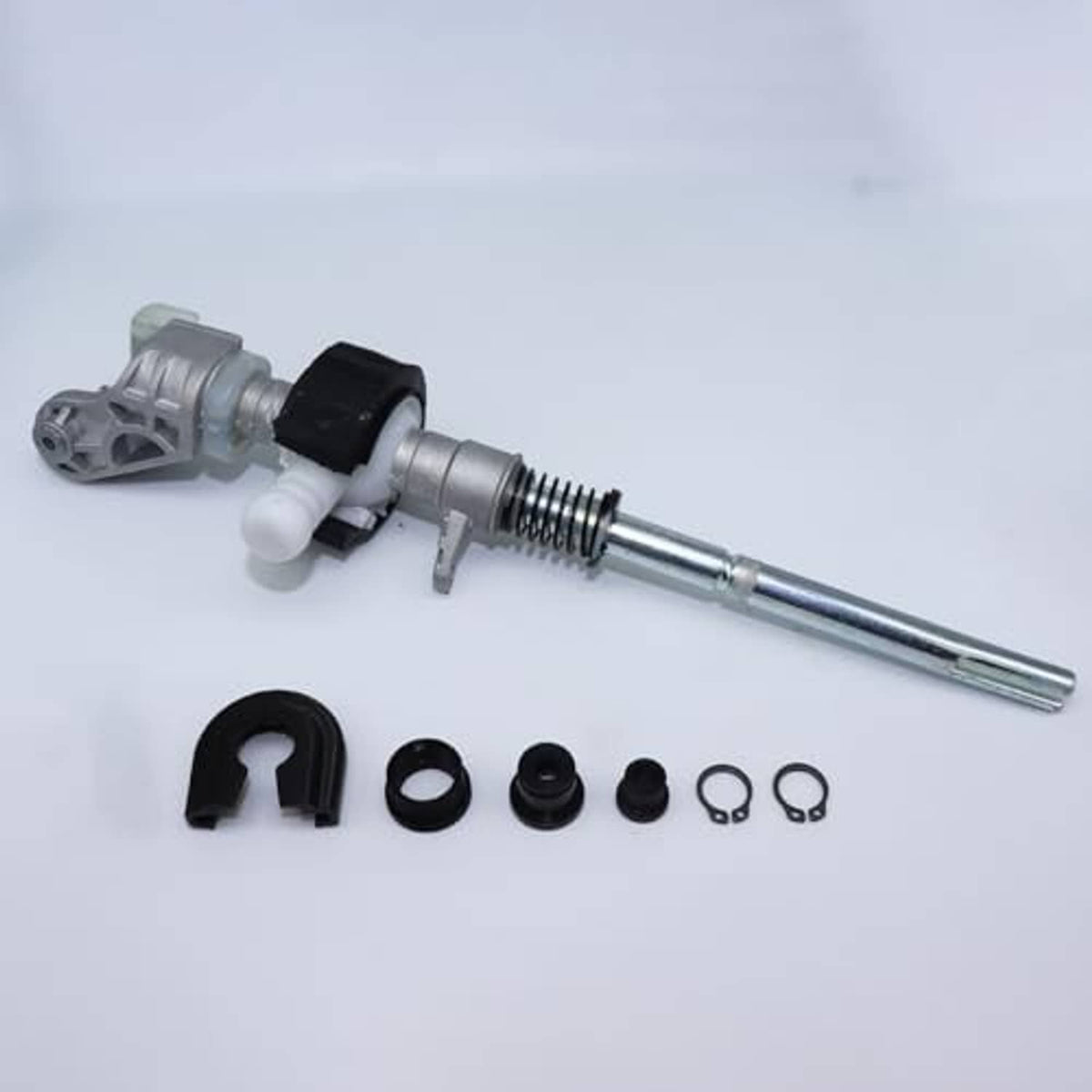 Gear shifter selector lever assembly with metal spring shaft and white bushing, with included parts