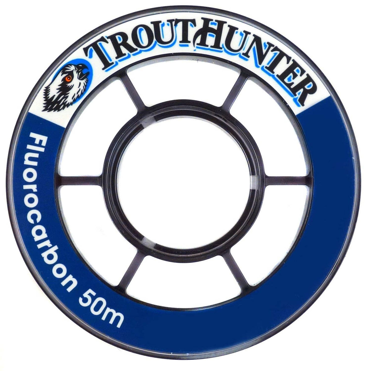 Blue fluorocarbon fishing tippet line spool, 50 m, 4.5X