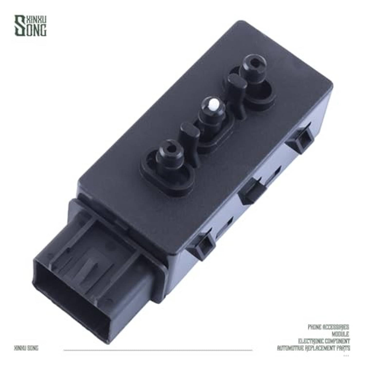 Black 6-way seat adjustment switch, front view of control knob array