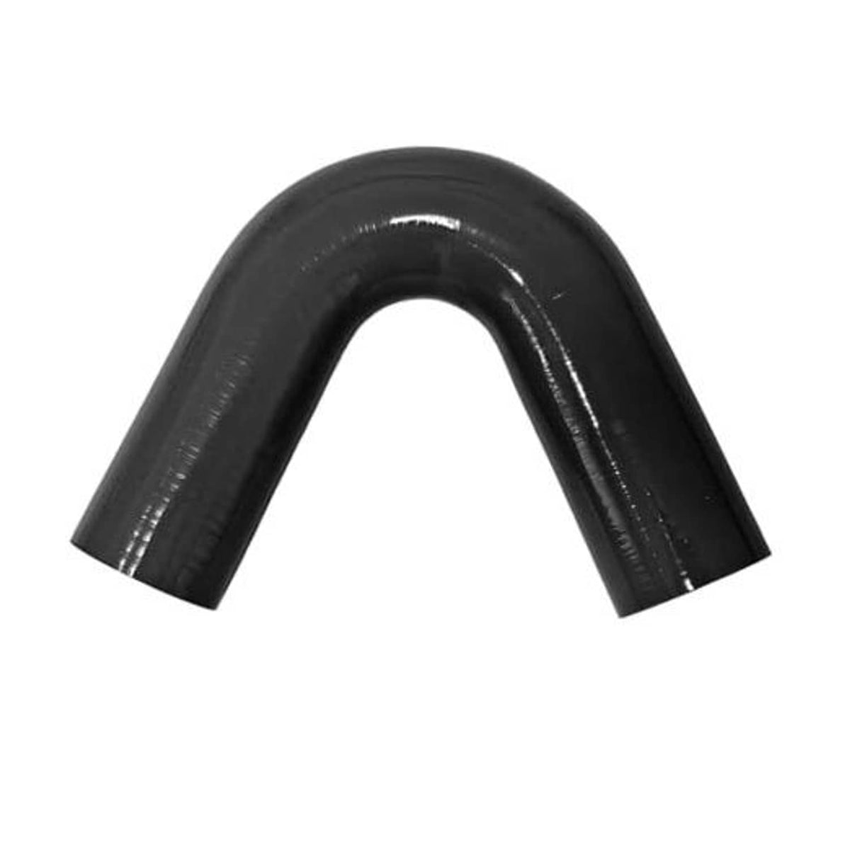 Black 135-degree silicone elbow coupler with two open ends, 45mm inner diameter