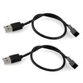 Two black USB-A to 3-pin PWM fan cables, each with USB-A and 3-pin connectors