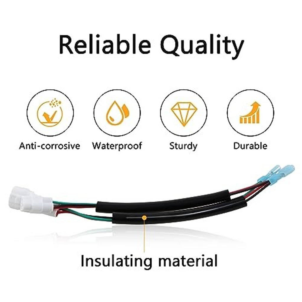 Throttle position sensor harness cable with inline insulating material and blue connector ends