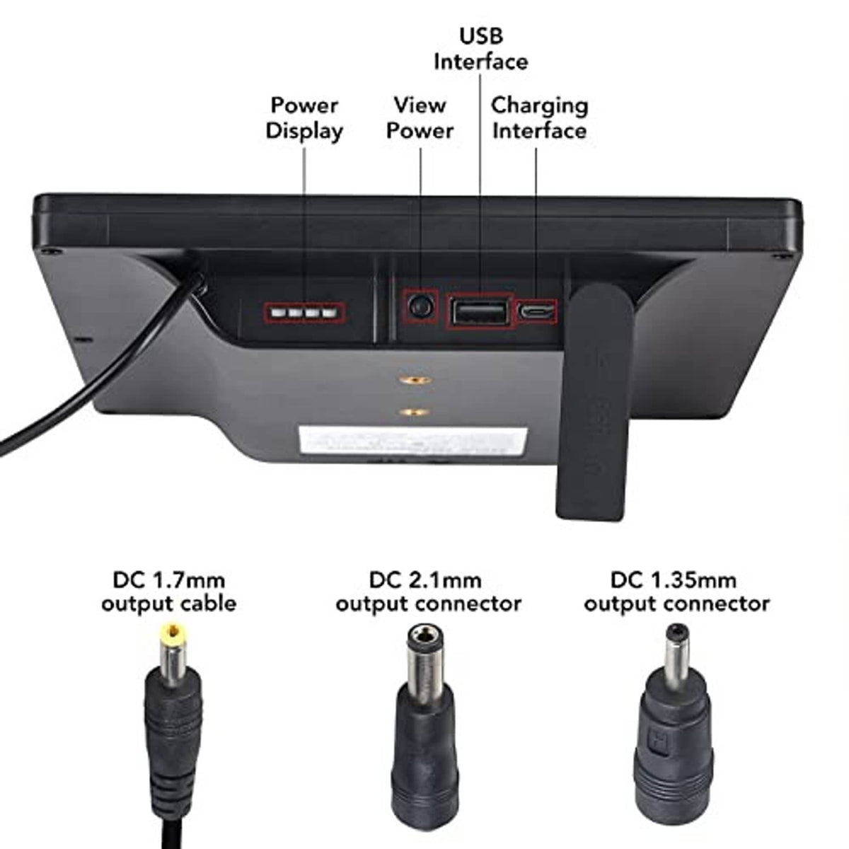 Solar charger controller with USB interface and DC output connectors with cables