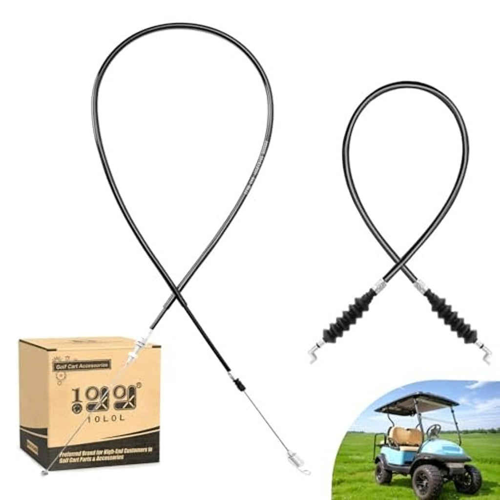 Dual throttle cable set with black ribbed jacket and silver metal terminals